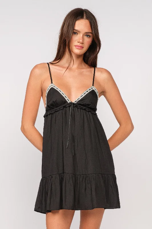 Bridget Black Babydoll Dress