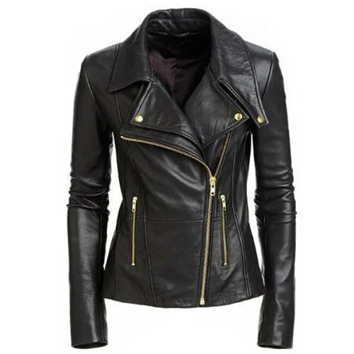 Sustainable fashion for stylish women   Hailey Biker Jacket with Double lapels