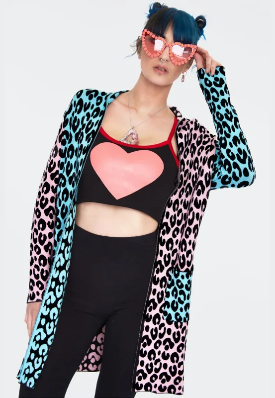 Jawbreaker - Multi Pastel Leopard Print - Cardigan