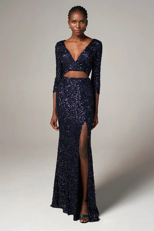 Sheath-Column Floor Length Sequined Dress CS0293