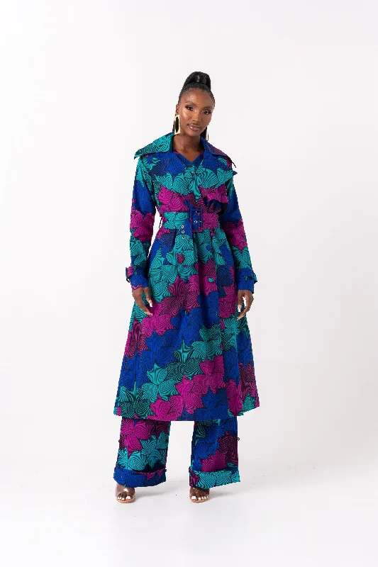 ZURI African Print Trench Jacket