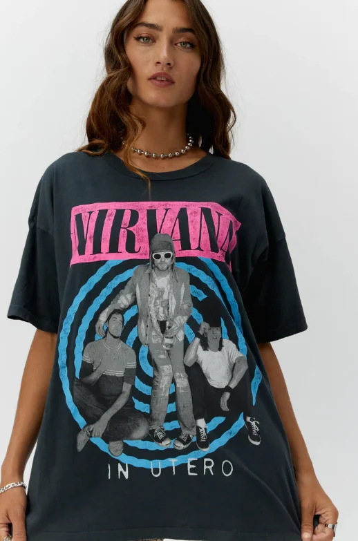Elegant casual clothing for modern women   Daydreamer Nirvana In Utero Photo Merch Tee - Final Sale 40% off in cart