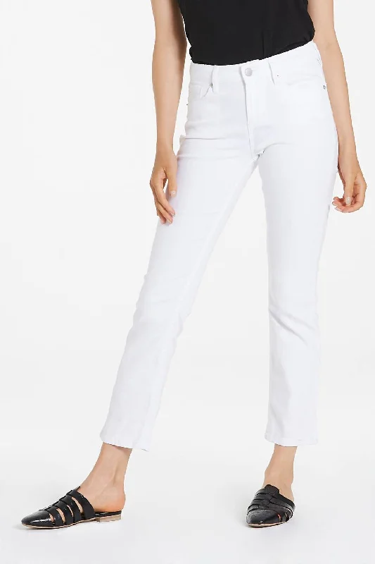 Fashionable clothing that fits every occasion   Blaire High Rise Slim Straight Jean In White