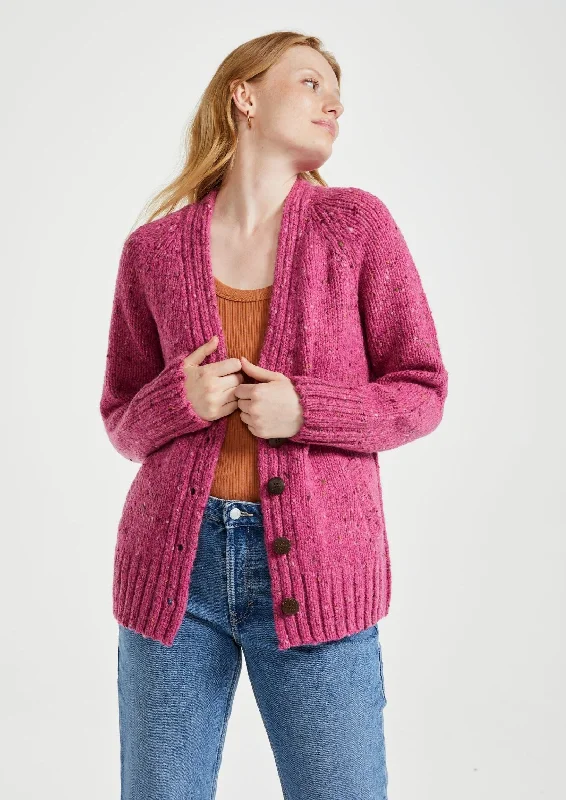 Women’s fashion that reflects your personality   Ladies' Donegal Cardigan with Side Pockets | Pink