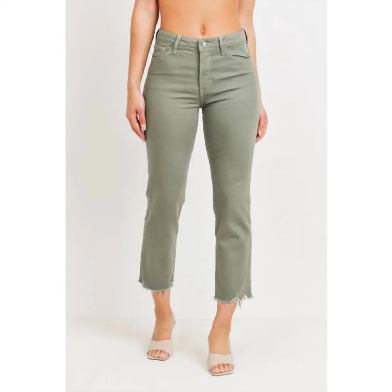 Feminine silhouettes for the modern woman   Michaela Jeans In Olive