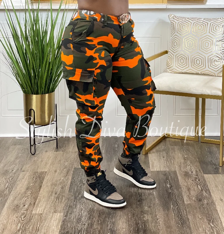 Cadet Camo Cargo Joggers up to 3XL (Olive/Orange/Black/Brown)