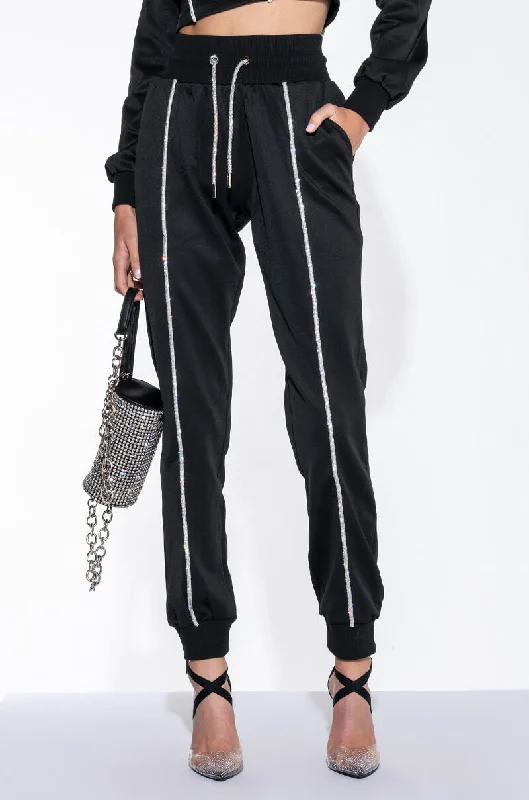 SHAPE OF YOU RHINESTONE ROPE JOGGER