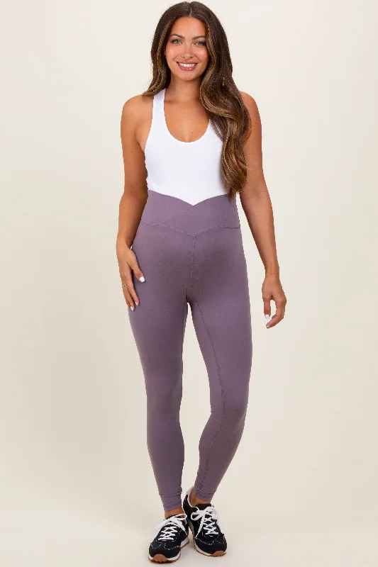 Fashionable, yet affordable women’s apparel   Violet Crossover Waistline Maternity Leggings
