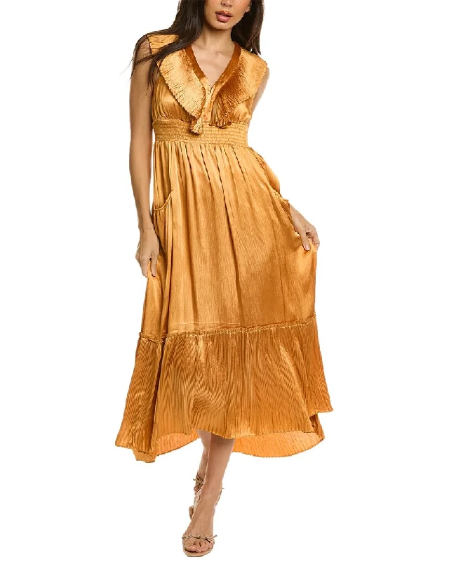 Cozy women’s clothing for the colder months   Taylor Crinkled Satin Midi Dress